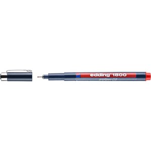 Feutre fin de précision 1800 rouge (0.5) 0 5 mm x 10 EDDING