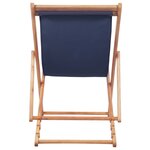 vidaXL Chaise pliable de plage Tissu et cadre en bois Bleu