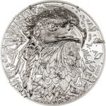 Monnaie SILVER BURST Bald Eagle 3 Oz Argent 20$ Cook Islands 2024 (PRÉCOMMANDE)