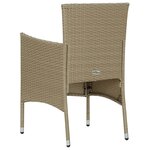 vidaXL Chaises manger de jardin lot de 2 Résine tressée Beige