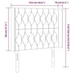 vidaXL Tête de lit à LED Taupe 103x16x118/128 cm Tissu