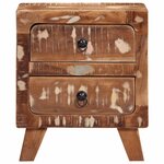 vidaXL Table de chevet 2 Pièces 40x32x46 cm bois massif de récupération