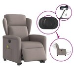 vidaXL Fauteuil inclinable de massage électrique Taupe Tissu