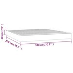 vidaXL Matelas de lit à ressorts ensachés fermeté moyenne Gris foncé 180x200x20 cm