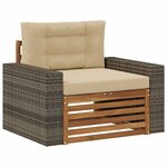 vidaXL Sofa de milieu extérieur Bois d'Acacia Massif Naturel