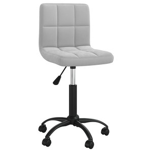 vidaXL Chaise pivotante de bureau Gris clair Velours