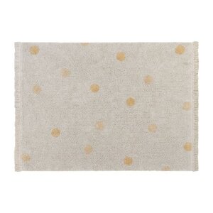 Tapis coton lavable Hippy Dots miel - 120 x 160 cm
