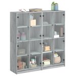 vidaXL Bibliothèque avec portes sonoma gris 136x37x142 cm