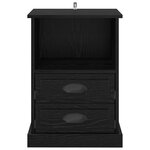 vidaXL Cabinet de chevet avec tiroir 2 Pièces Chêne noir 36 x 43 x 60 cm