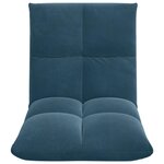 vidaXL Fauteuil de sol ajustable Bleu Velours