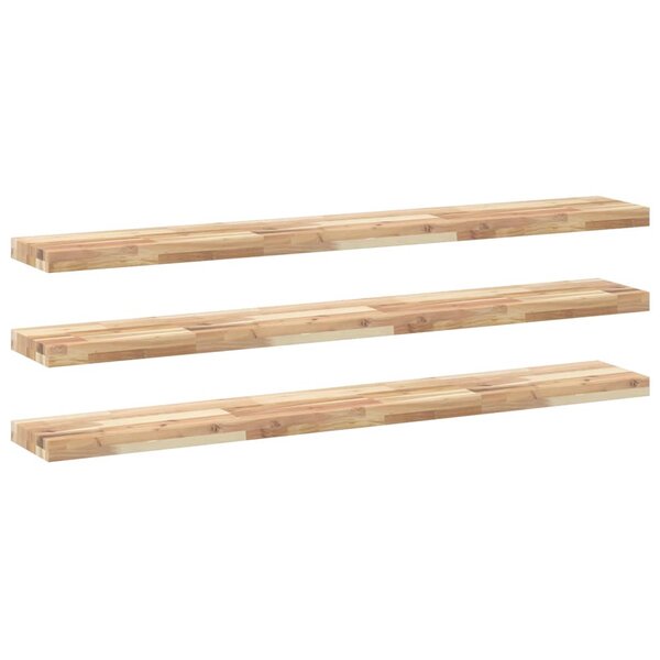 vidaXL Étagères flottantes 3 Pièces 120x20x4 cm acacia massif non traité