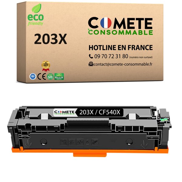 203X - 1 Toner compatible avec HP 203X CF540X Noir - COMETE