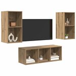vidaXL Ensemble meuble TV 3 Pièces Chêne artisanal Bois d'ingénierie