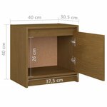 vidaXL Tables de chevet 2 Pièces Marron miel 40x30 5x40 cm Bois de pin