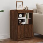vidaXL Buffet avec lumières LED chêne marron 41x37x67 cm