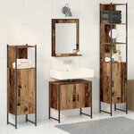 vidaXL Ensemble de mobilier de salle de bain avec porte 4 Pièces Marron