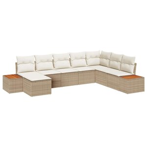 vidaXL Ensemble de canapé de jardin avec coussin 8 Pièces beige et crème