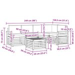vidaXL Ensemble de canapés d'extérieur 6 pc Naturel et Crème Polyester
