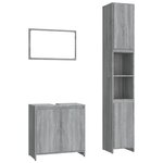 vidaXL Ensemble de meubles de salle de bain 3 Pièces Sonoma gris
