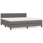 vidaXL Sommier à lattes de lit avec matelas Gris 200x200 cm Similicuir