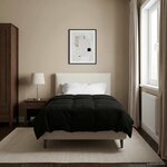 vidaXL Duvet d'été simple Matelassé Noir 155 x 200 cm Microfibre