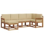 vidaXL Ensemble de canapés d'extérieur 6 Pièces Naturel et Beige