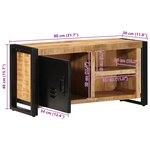 vidaXL Meuble TV 80x30x40 cm bois massif de manguier brut