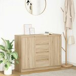 vidaXL Buffet avec tiroirs chêne sonoma 100 5x35x76 cm bois ingénierie