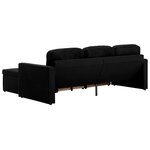 vidaXL Canapé-lit modulaire 3 places Noir Tissu