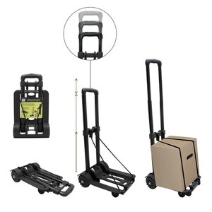 Pack and Move - Diable pliable - 45Kg - Déménagement et Transport - Léger Compact - Petit Diable Manutention - Manche Télescopique - Tendeur intégré