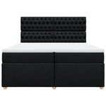 vidaXL Sommier à lattes de lit avec matelas Noir 200x200 cm Tissu