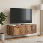 vidaXL Meuble TV mural 98 x 41 x 30 cm Bois ancien Bois d'ingénierie