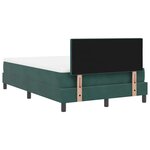 vidaXL Lit à ressorts avec matelas Vert foncé 120 x 190 cm Velours