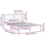 vidaXL Cadre de lit Gris foncé 140 x 200 cm Pin massif