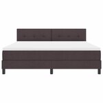 vidaXL Lit à ressorts avec tête de lit Marron foncé 180 x 200 cm tissu
