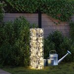 vidaXL Colonne gabion Argent 25 x 25 x 100 cm Acier inoxydable