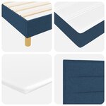 vidaXL Lit à Ressorts Bleu avec Matelas – 140x200 cm Tissu