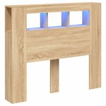vidaXL Tête de lit à LED chêne sonoma 120x18 5x103 5cm bois ingénierie