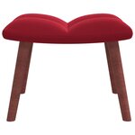 vidaXL Chaise à bascule avec repose-pied Rouge bordeaux Velours
