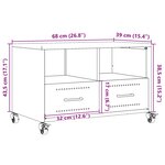 vidaXL Meuble TV blanc 68x39x43 5 cm acier