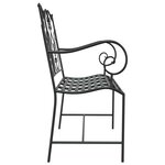 vidaXL Banc de jardin   design à lattes  noir  104 cm  en acier.