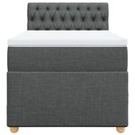 vidaXL Sommier à lattes de lit avec matelas Gris foncé 80x200 cm Tissu