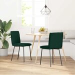 vidaXL Chaises à manger lot de 2 Vert foncé Velours