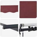 vidaXL Auvent Rétractable Bordeaux 350 x 200 cm Polyester et Aluminium
