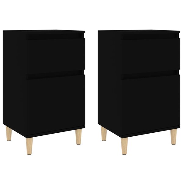 vidaXL Tables de chevet 2 Pièces noir 40x35x70 cm