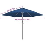 vidaXL Tissu de remplacement pour parasol d'extérieur Bleu azuré 300cm