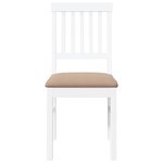 vidaXL Chaises à manger coussins 2 Pièces blanc bois massif caoutchouc
