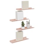 vidaXL Étagère flottante 4 pc Rose 40 x 8 5 x 2 5 cm Acier