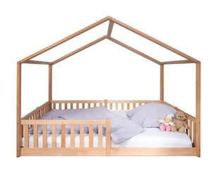 Lit cabane Enno 90x200 en bois naturel