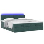 vidaXL Cadre de lit ottoman avec matelas vert foncé 200x200 cm velours